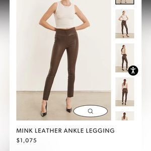 SPRWMN genuine leather ankle leggings - mink XL